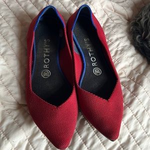 Rothys Red Point Flats Size 7